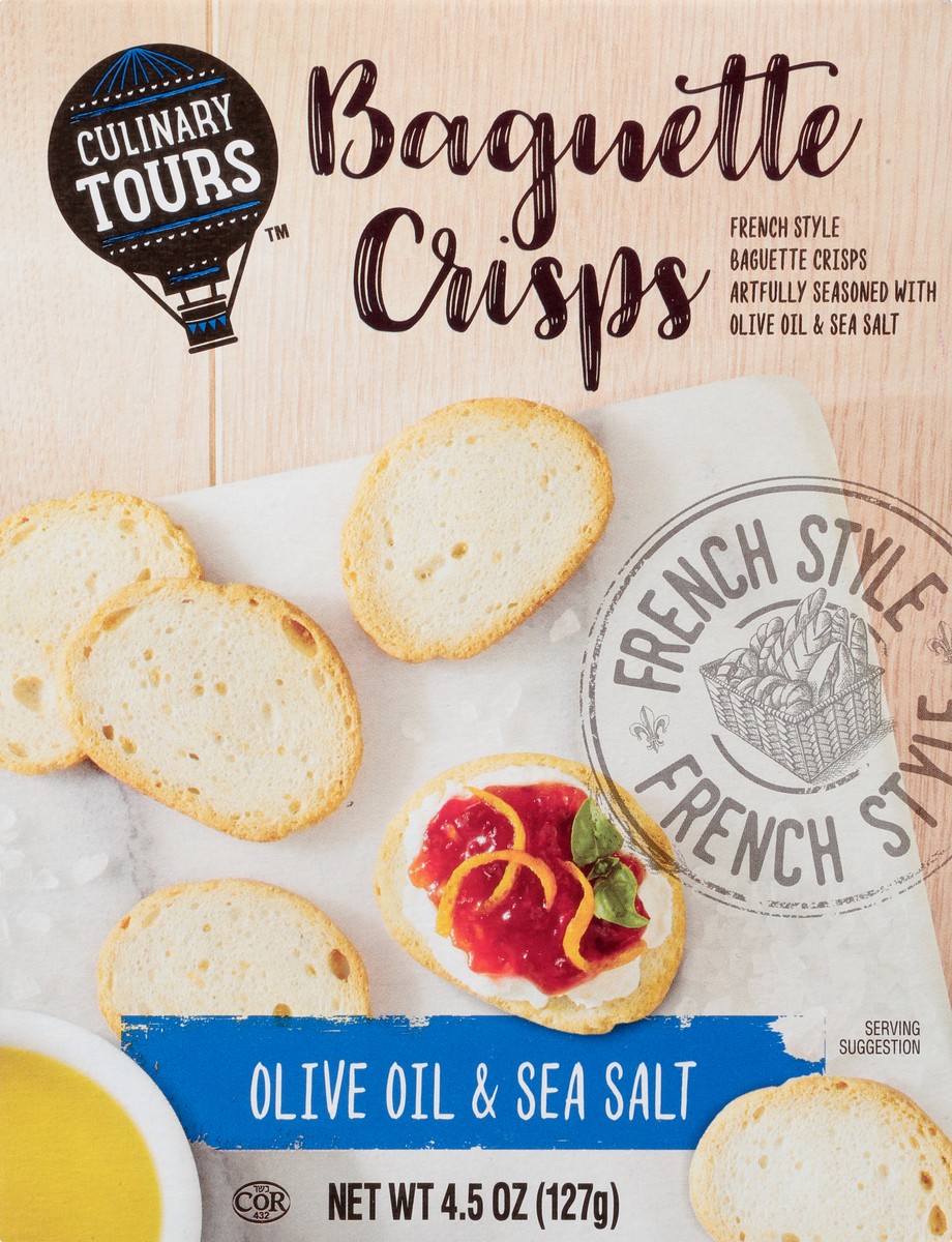 slide 7 of 12, Culinary Tours Olive Oil & Sea Salt Baguette Crisps 4.5 oz, 4.5 oz