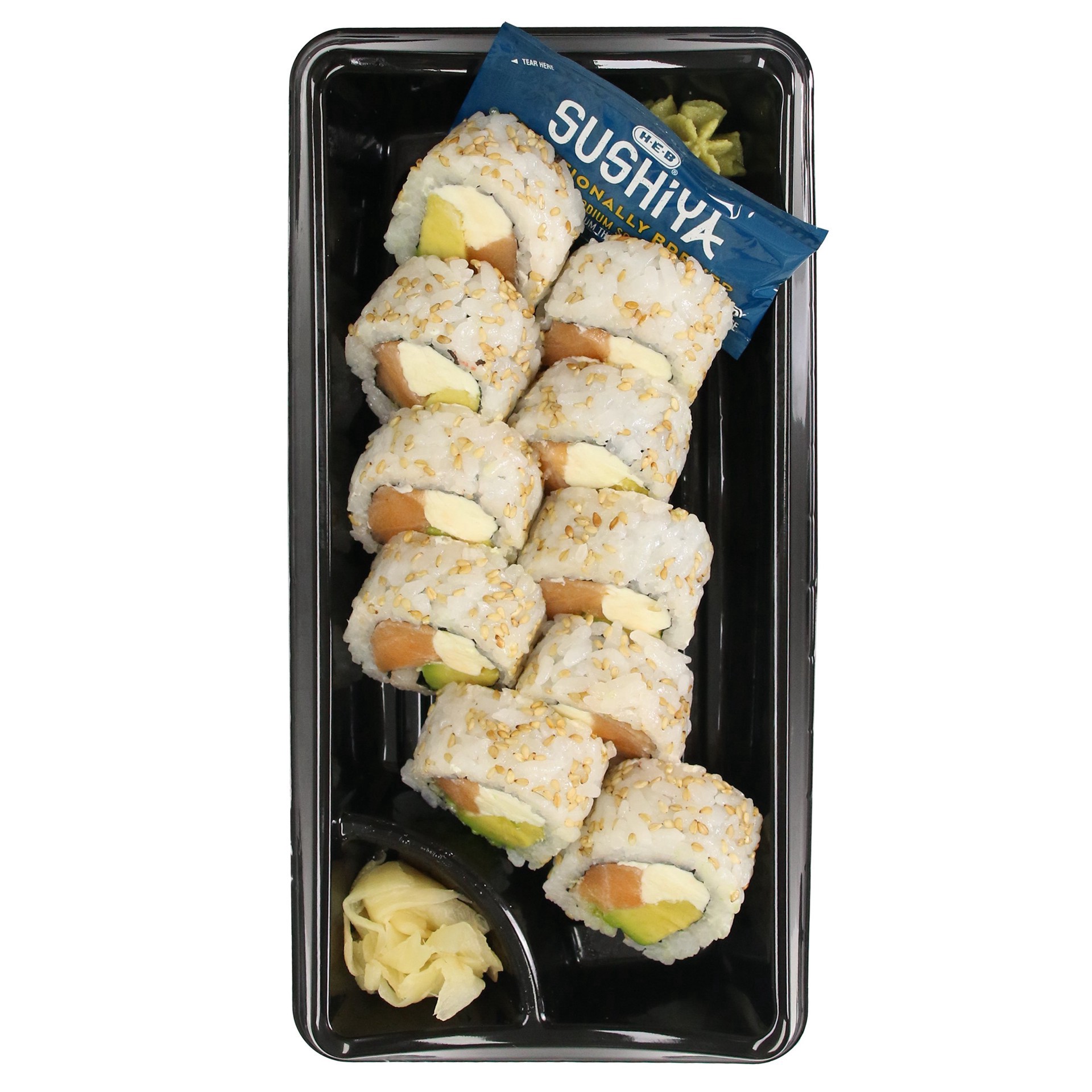 slide 1 of 1, H-E-B Sushiya Philadelphia Sushi Roll with Smoked Salmon, 10 ct