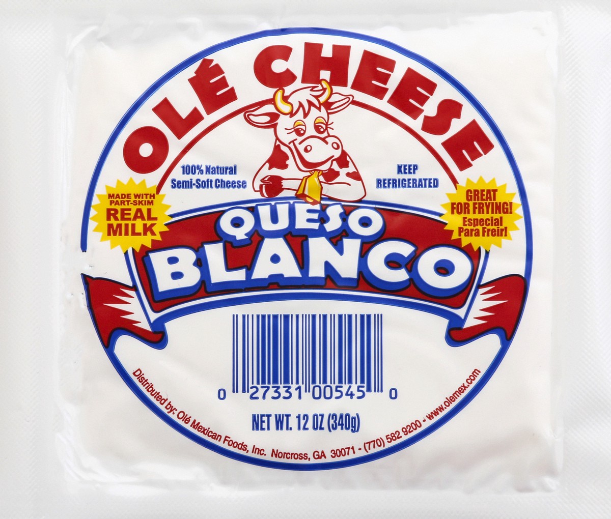 slide 1 of 13, Ole Cheese Queso Blanco Cheese 12 oz, 12 oz