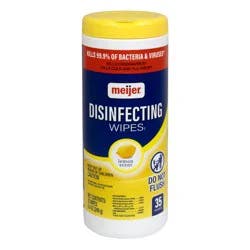 Meijer Disinfecting Wipes, Lemon Scent