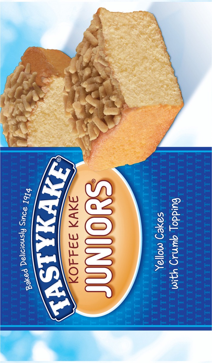 slide 10 of 13, Tastykake Koffee Kake Juniors, 4 Count, 4 Individually Wrapped Yellow Cakes with Crumb Topping, 4 ct