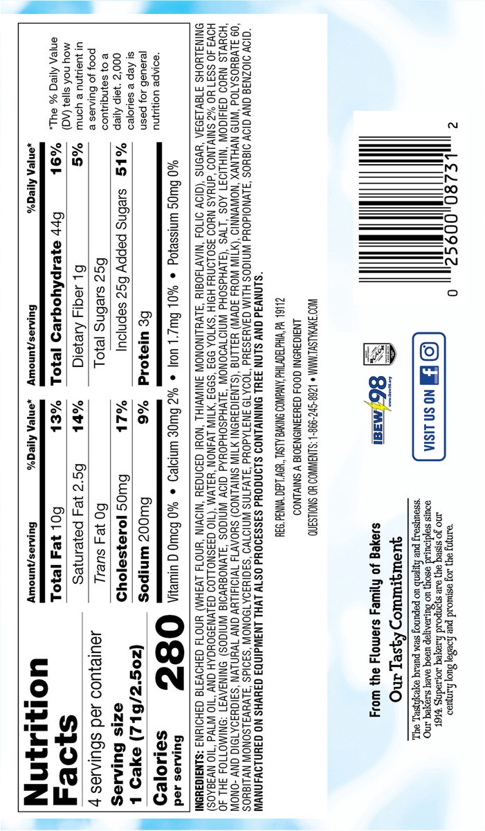 slide 12 of 13, Tastykake Koffee Kake Juniors, 4 Count, 4 Individually Wrapped Yellow Cakes with Crumb Topping, 4 ct