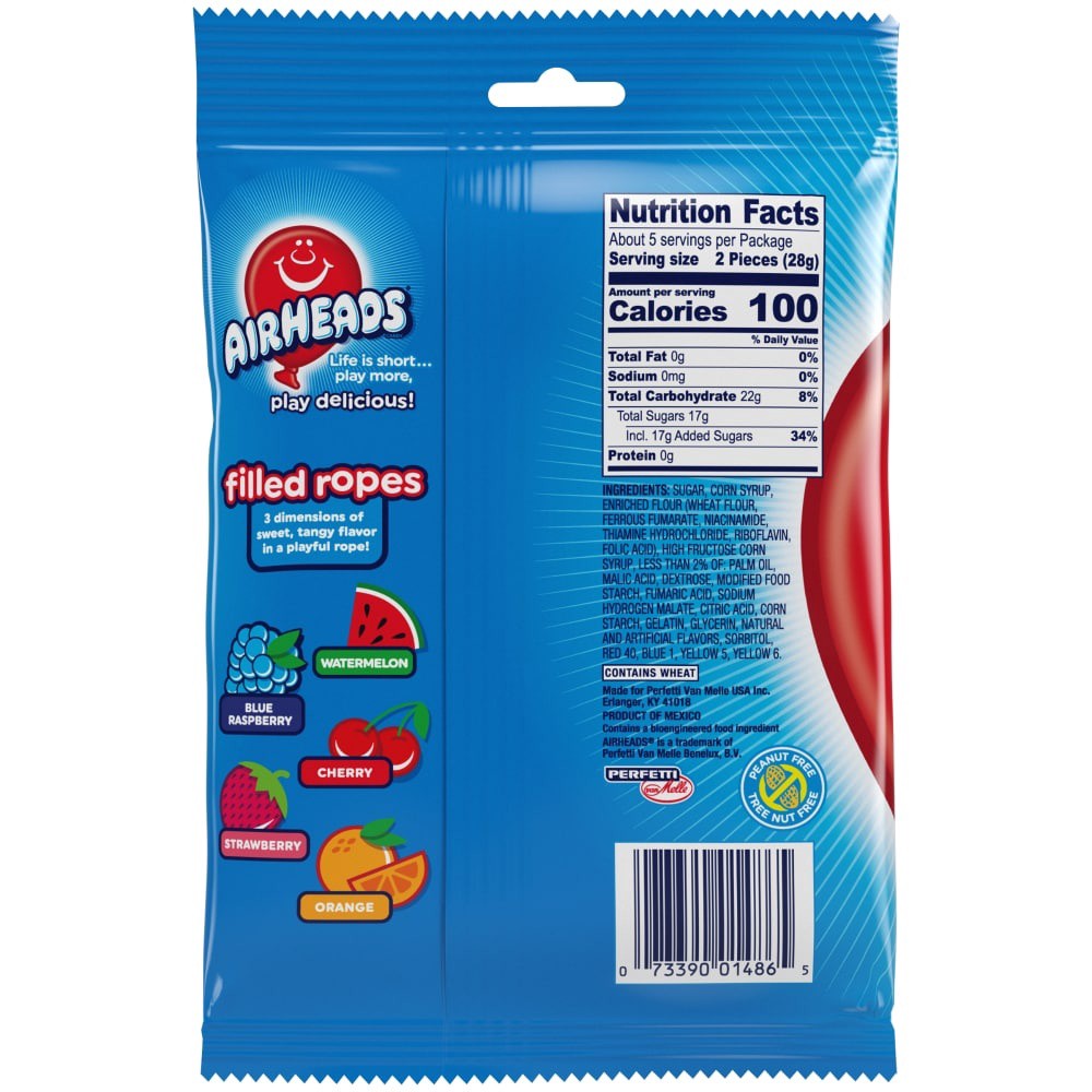 slide 1 of 9, Airheads Filled Ropes Original Fruit, 5 oz