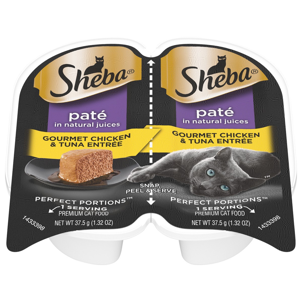 slide 1 of 3, Sheba Pate Premium Gourmet Chicken & Tuna Entree Cat Food 2 - 1.32 oz Trays, 2.6 oz