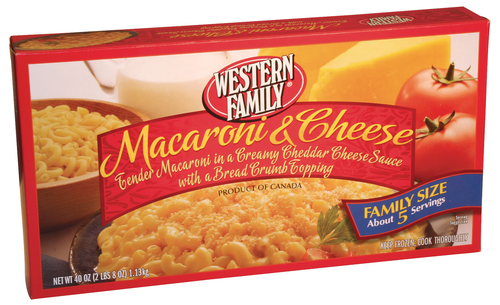 slide 1 of 1, Western Family Entree Macaroni Cheese, 40 oz