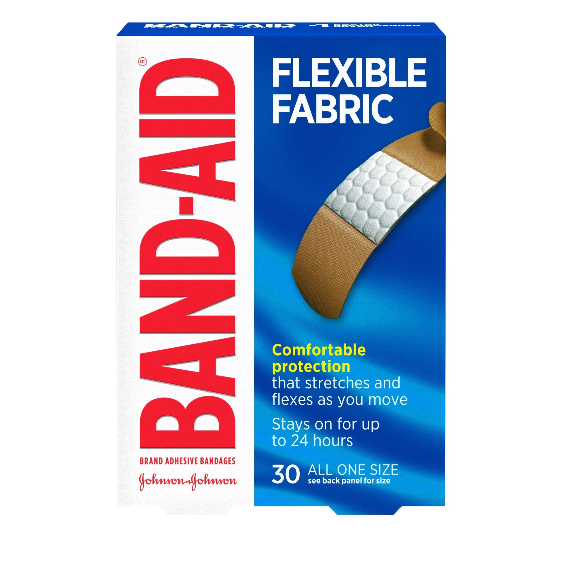 slide 1 of 8, BAND-AID Bandaid Flexible Fabric Adhesive Bandages, 30 ct