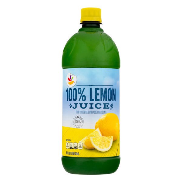 slide 1 of 1, GIANT 100% Lemon Juice from Concentrate, 32 oz