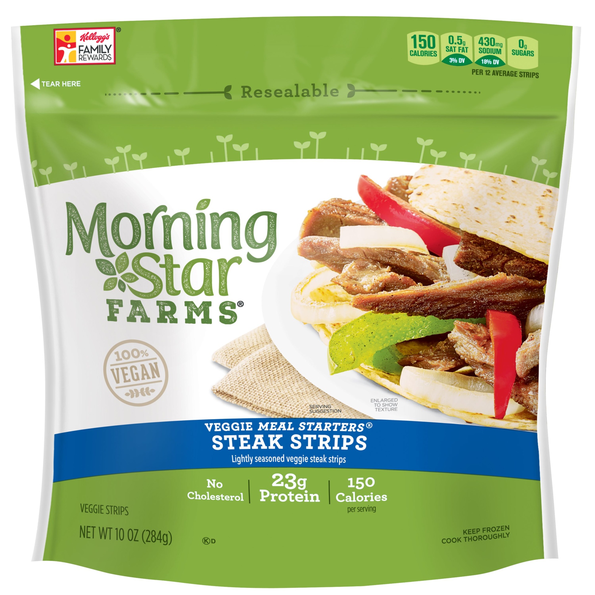 slide 1 of 7, MorningStar Farms Veggie Meal Starters Steak Strips, 10 oz