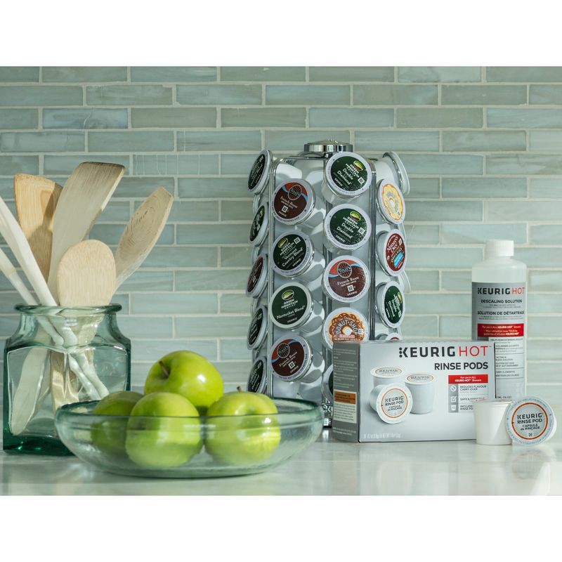 slide 3 of 3, Keurig 36ct K-Cup Pod Storage Carousel Keurig Coffee Pod Storage Carousel, Holds and Organizes 36 K-Cup Pods, Chrome, 36 ct