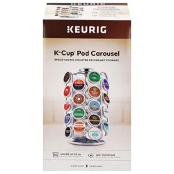 Keurig 36ct K-Cup Pod Storage Carousel Keurig Coffee Pod Storage Carousel, Holds and Organizes 36 K-Cup Pods, Chrome