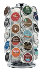 Keurig 36ct K-Cup Pod Storage Carousel Keurig Coffee Pod Storage Carousel, Holds and Organizes 36 K-Cup Pods, Chrome