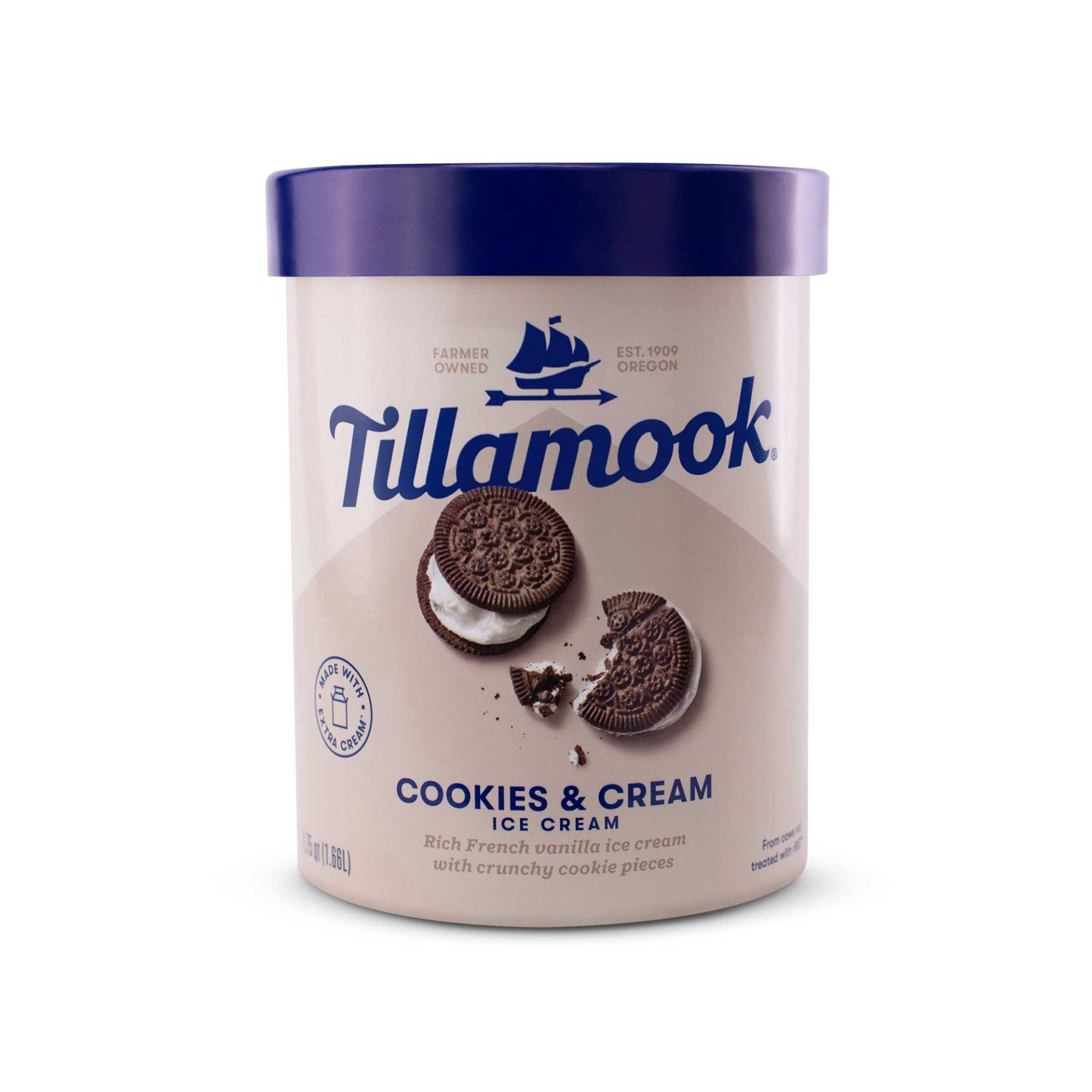 slide 1 of 6, Tillamook Cookies & Cream Ice Cream, 1.75 qt