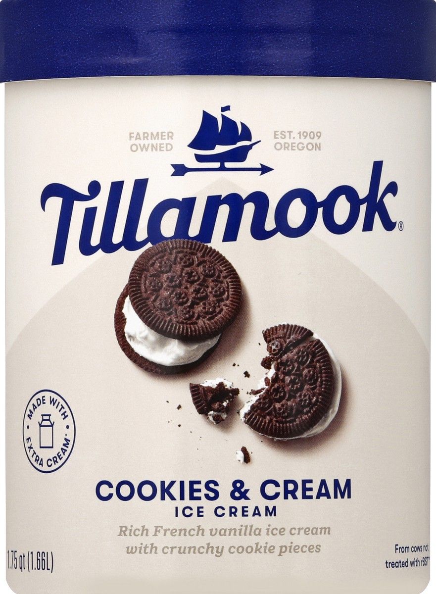 slide 5 of 6, Tillamook Cookies & Cream Ice Cream, 1.75 qt