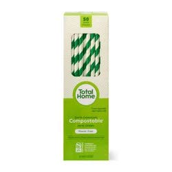 Total Home Earth Essentials Compostable Paper Straws 50 Ct
