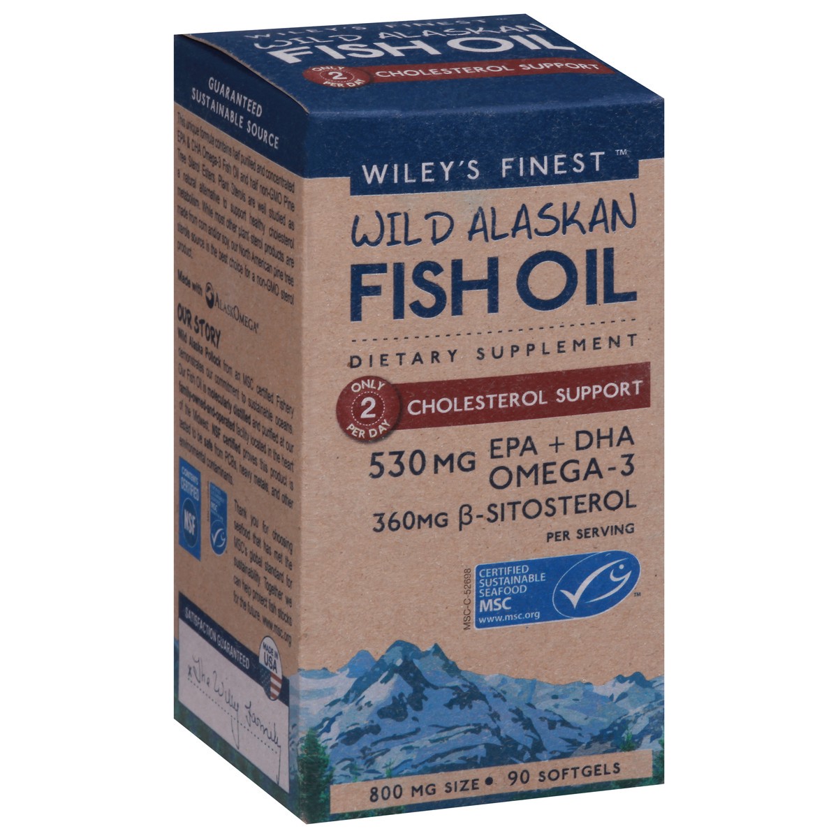 slide 3 of 9, Wiley's Finest Wild Alaskan Fish Oil Cholesterol Support Softgels, 90 ct