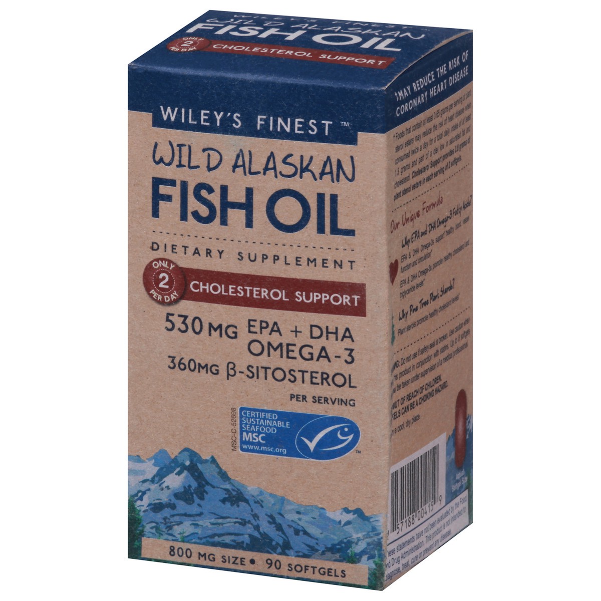 slide 4 of 9, Wiley's Finest Wild Alaskan Fish Oil Cholesterol Support Softgels, 90 ct