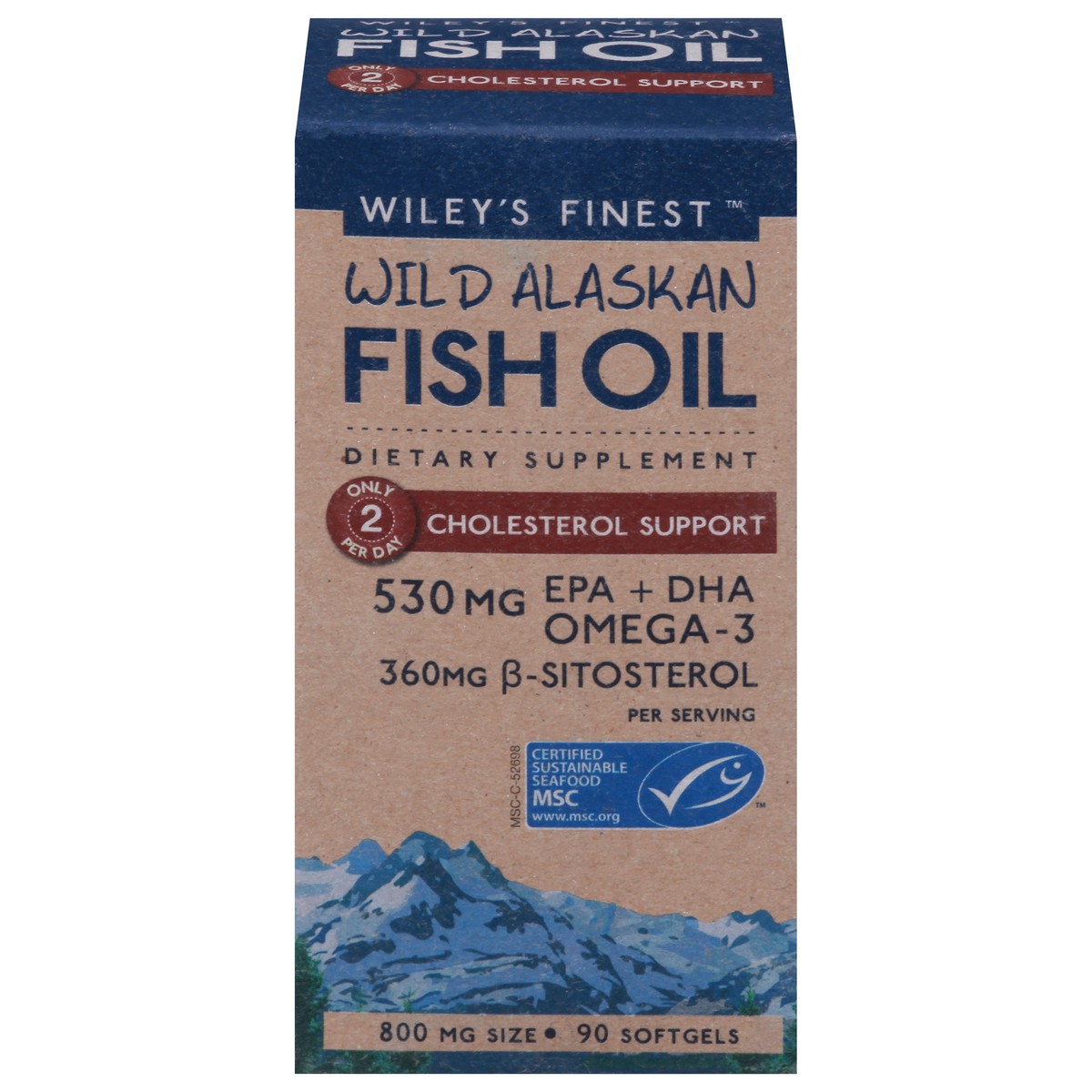 slide 1 of 9, Wiley's Finest Wild Alaskan Fish Oil Cholesterol Support Softgels, 90 ct