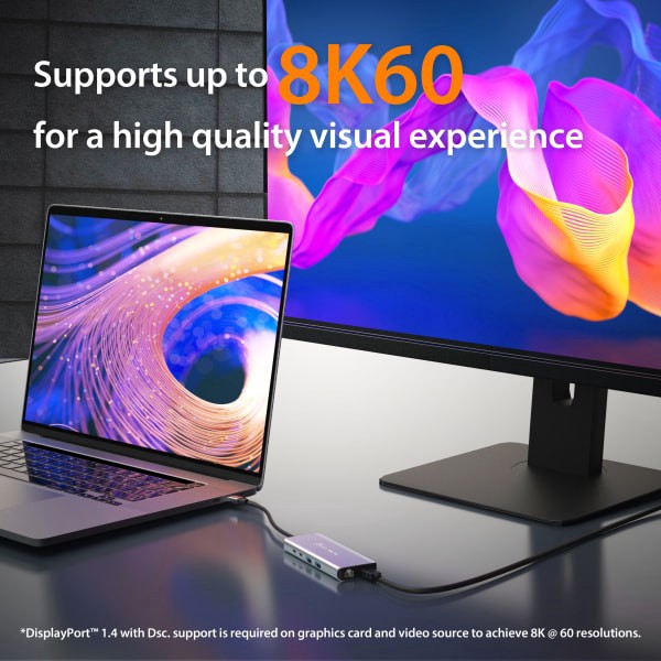 slide 4 of 6, J5Create Usb4 8K Multi-Port Hub, Space Gray, Jcd403, 1 ct