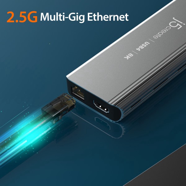 slide 3 of 6, J5Create Usb4 8K Multi-Port Hub, Space Gray, Jcd403, 1 ct