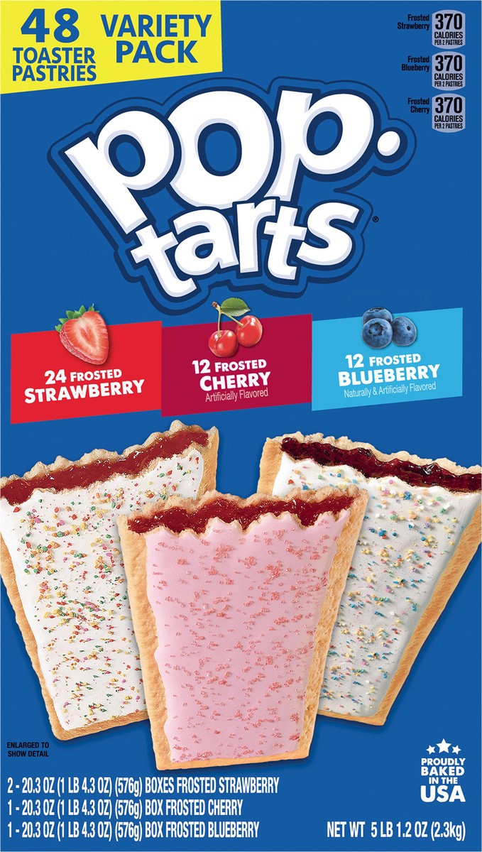 slide 5 of 8, Pop-Tarts Toaster Pastries, Variety Pack, 81.2 oz, 48 Count, 81.20 oz