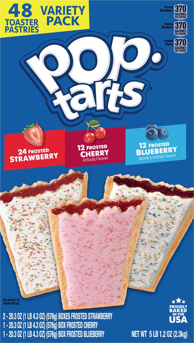 slide 5 of 8, Pop-Tarts Toaster Pastries, Breakfast Foods, Kids Snacks, Value Pack, Variety Pack, 81.2oz Box, 48 Pop-Tarts, 81.20 oz