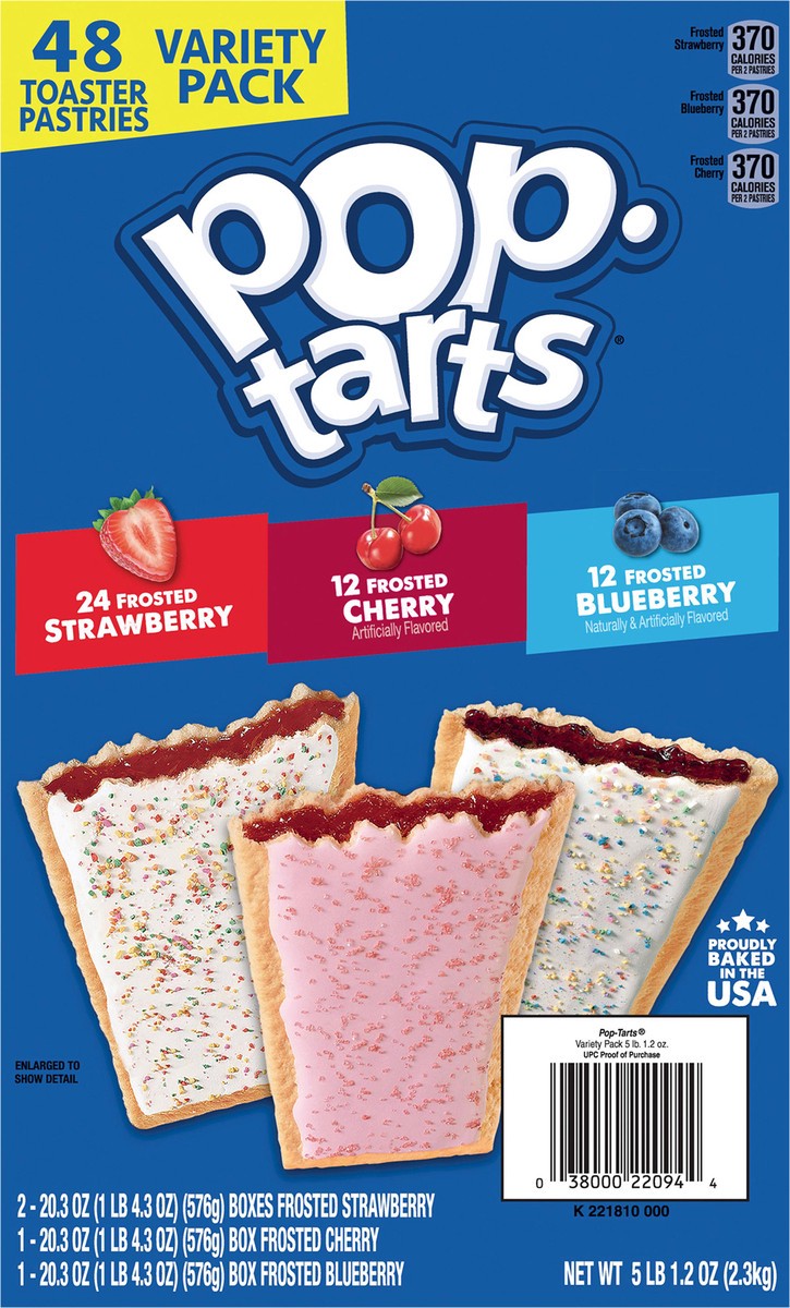 slide 6 of 8, Pop-Tarts Toaster Pastries, Breakfast Foods, Kids Snacks, Value Pack, Variety Pack, 81.2oz Box, 48 Pop-Tarts, 81.20 oz