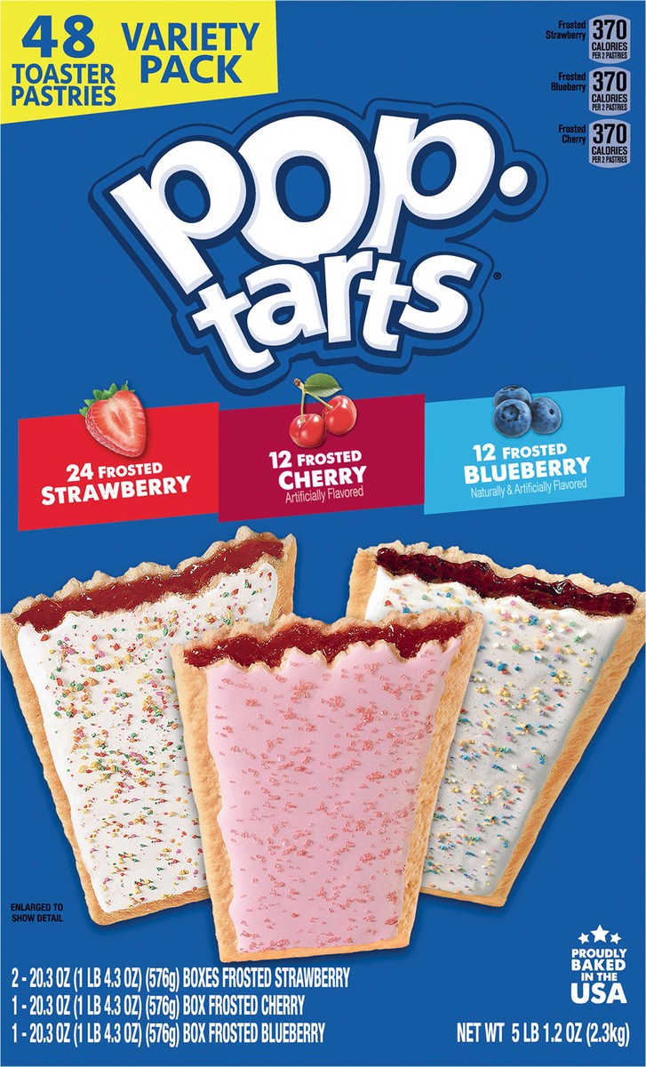 slide 7 of 8, Pop-Tarts Toaster Pastries, Variety Pack, 81.2 oz, 48 Count, 81.20 oz
