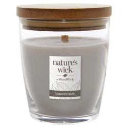 NATURES WICK Nature's Wick Medium Jar Candle, Tobacco Bark