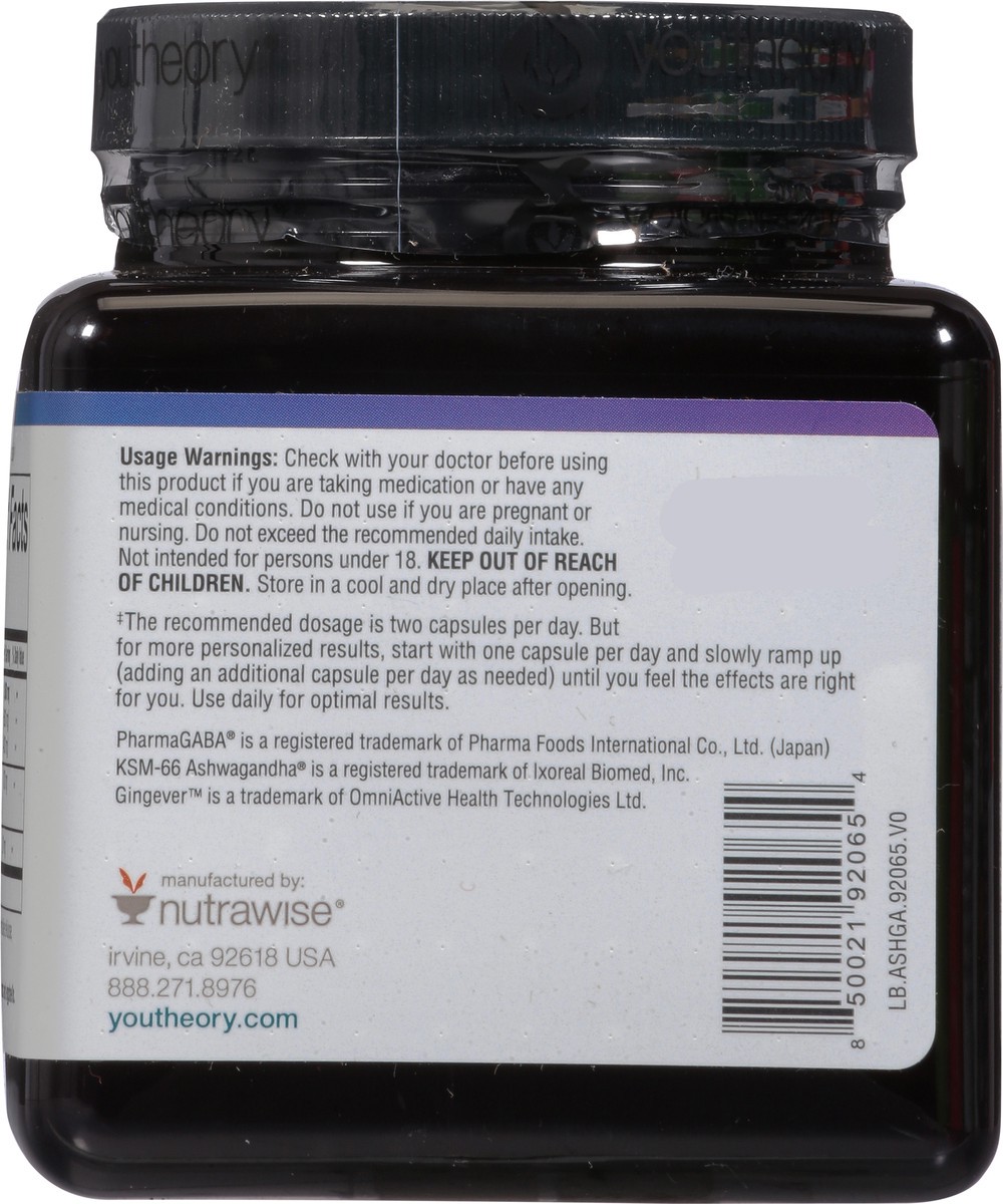 slide 6 of 13, youtheory Ashwagandha + GABA 60 Capsules, 60 ct