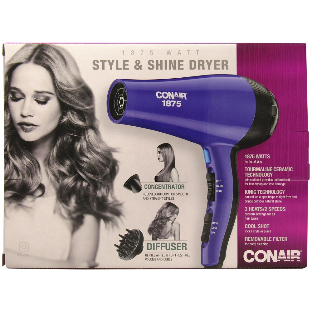 slide 4 of 5, Conair Thermal Shine Styler 1875 Watt Hair Dryer, 1 ct