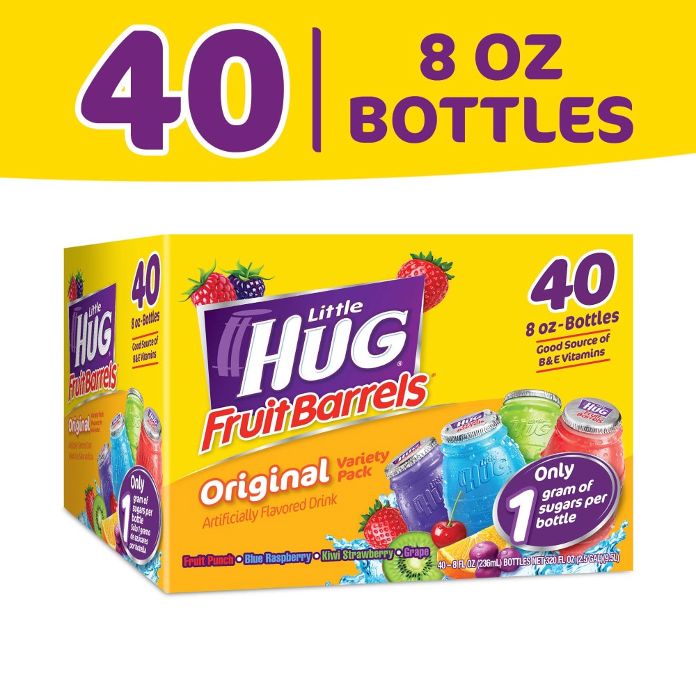 slide 1 of 6, Little Hug Fruit Barrels, 40 ct; 8 fl oz