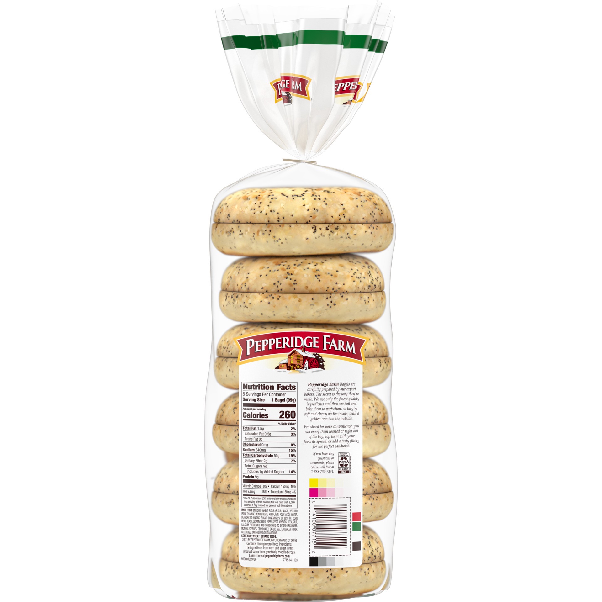 slide 4 of 5, Pepperidge Farm Everything Bagels, 6 Count Bag, 6 ct; 21 oz