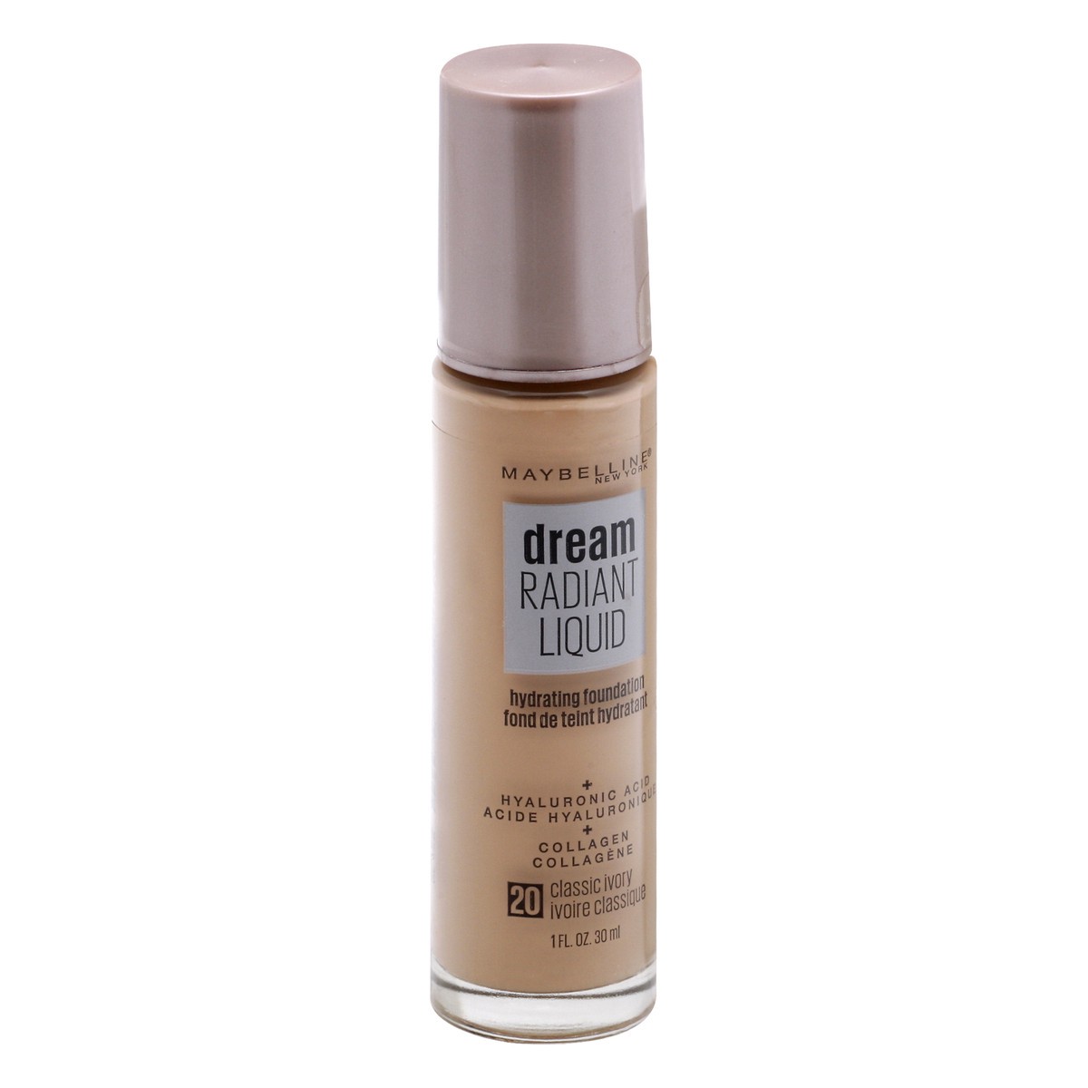 slide 2 of 9, Maybelline Dream Radiant Liquid Classic Ivory 20 Hydrating Foundation 1 fl oz, 1 oz