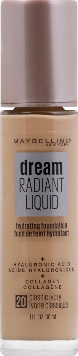 slide 6 of 9, Maybelline Dream Radiant Liquid Classic Ivory 20 Hydrating Foundation 1 fl oz, 1 oz