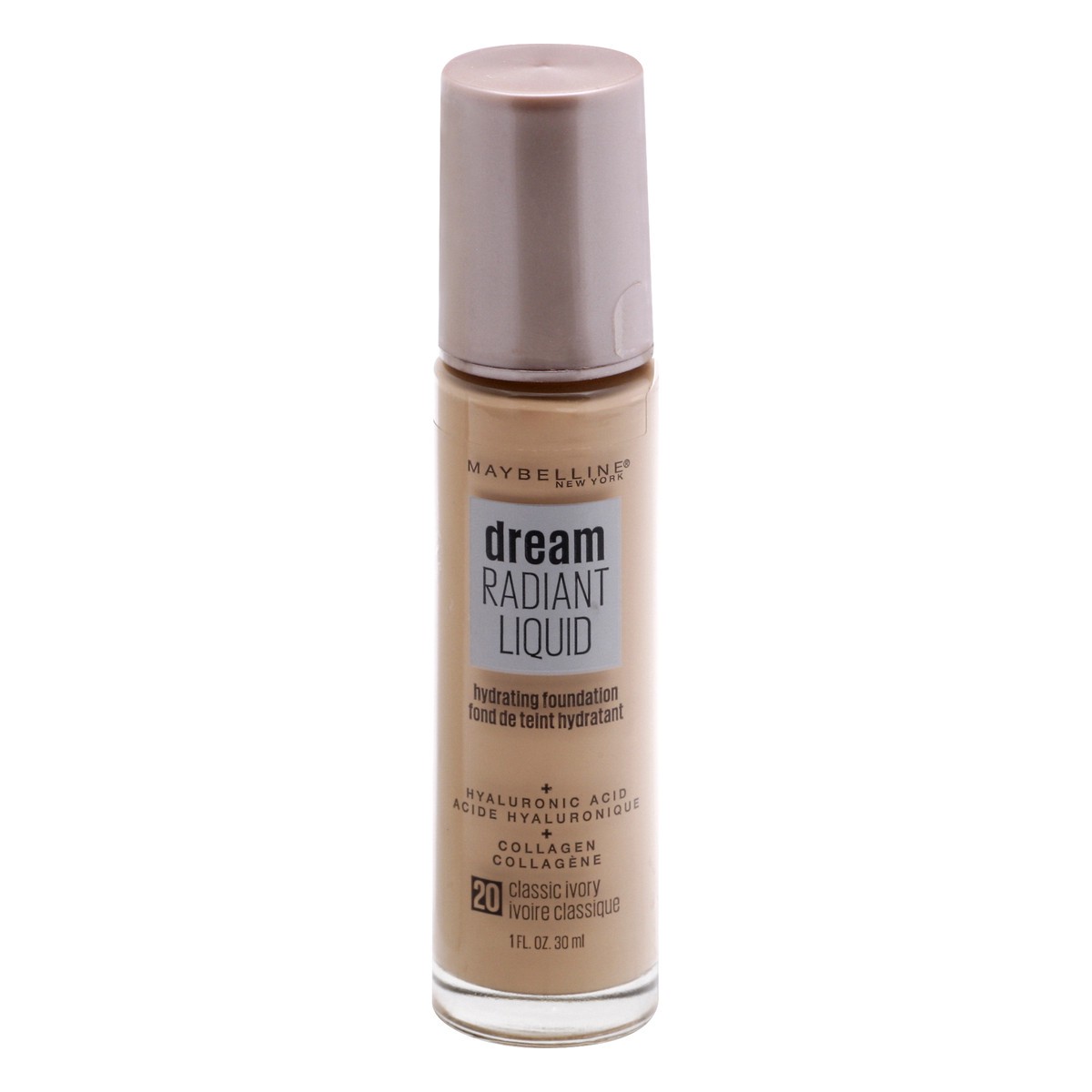 slide 1 of 9, Maybelline Dream Radiant Liquid Classic Ivory 20 Hydrating Foundation 1 fl oz, 1 oz