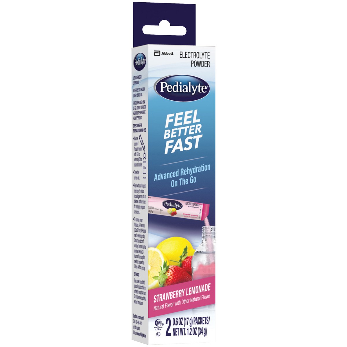 slide 2 of 13, Pedialyte Electrolyte Powder Strawberry Lemonade Powder 17 g Powder Packs, 1.2 oz