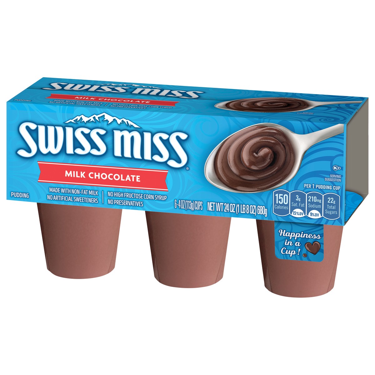 slide 3 of 9, Swiss Miss IndulGent Collection Pudding Cups Creamy Milk Chocolate, 6 ct; 4 oz