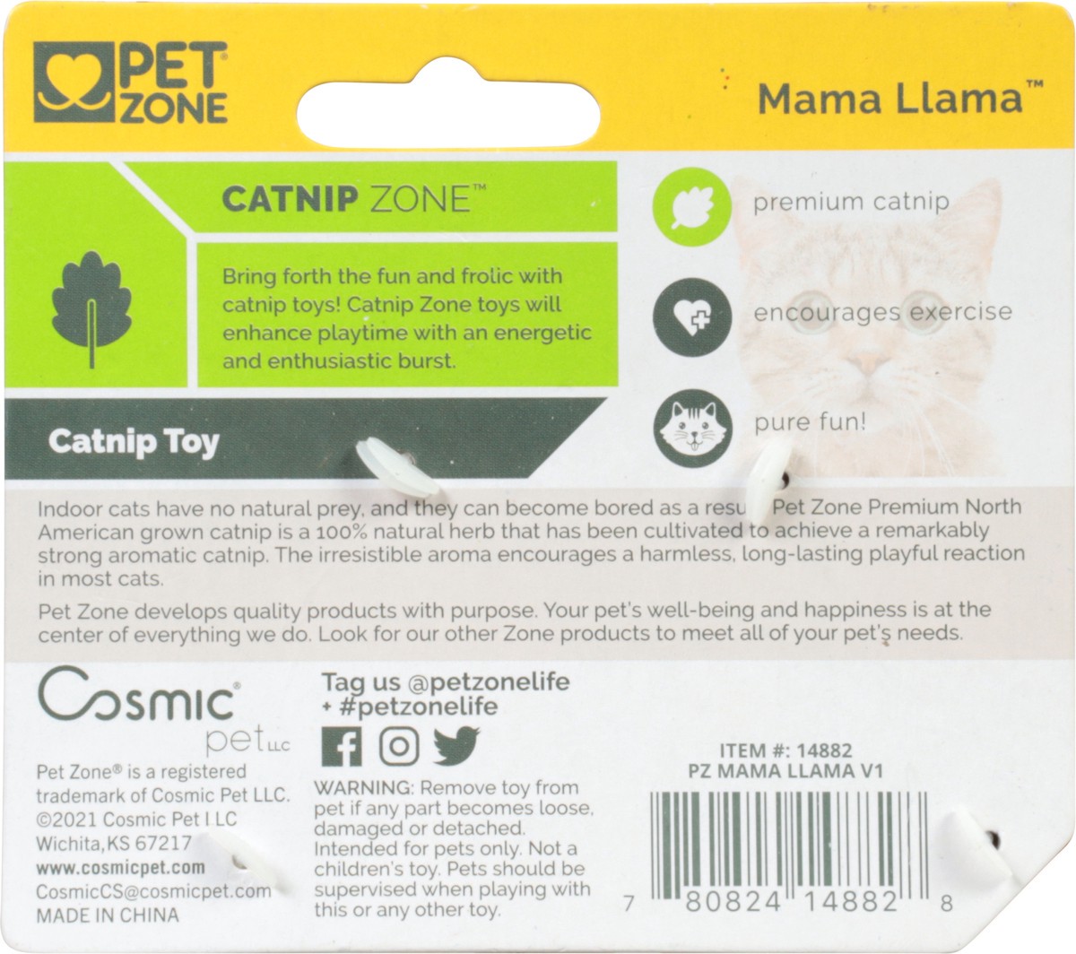slide 2 of 11, Pet Zone Mama Llama Catnip Toy 1 ea, 1 ct