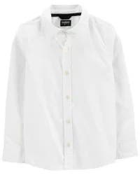 Oshkosh Kid Long Sleeve Button-Front Uniform Shirt White 4