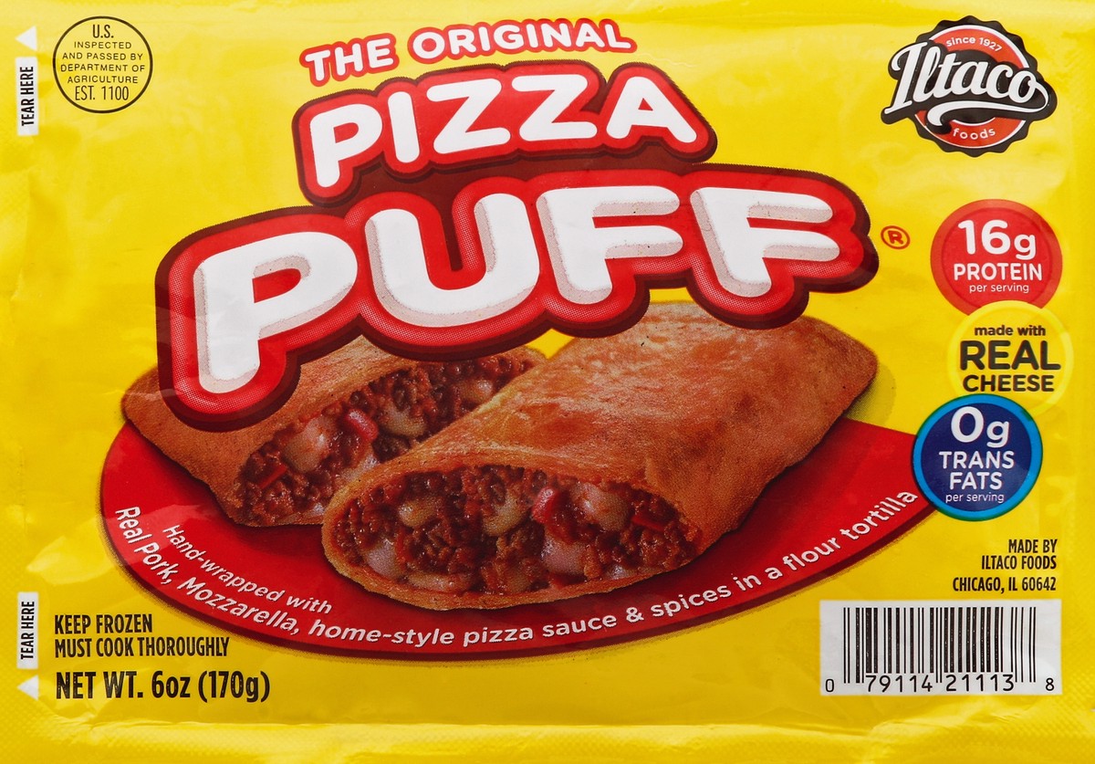 slide 1 of 6, Iltaco Pizza Puff 6 oz, 6 oz