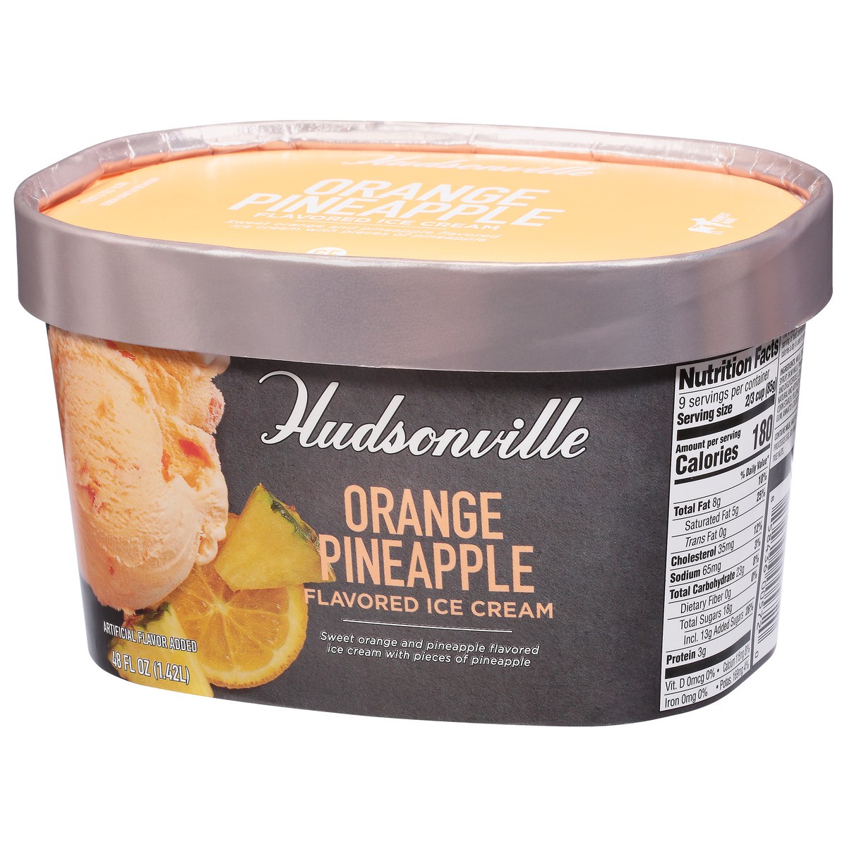 slide 5 of 13, Hudsonville Orange Pineapple Flavored Ice Cream 48 fl oz, 48 fl oz