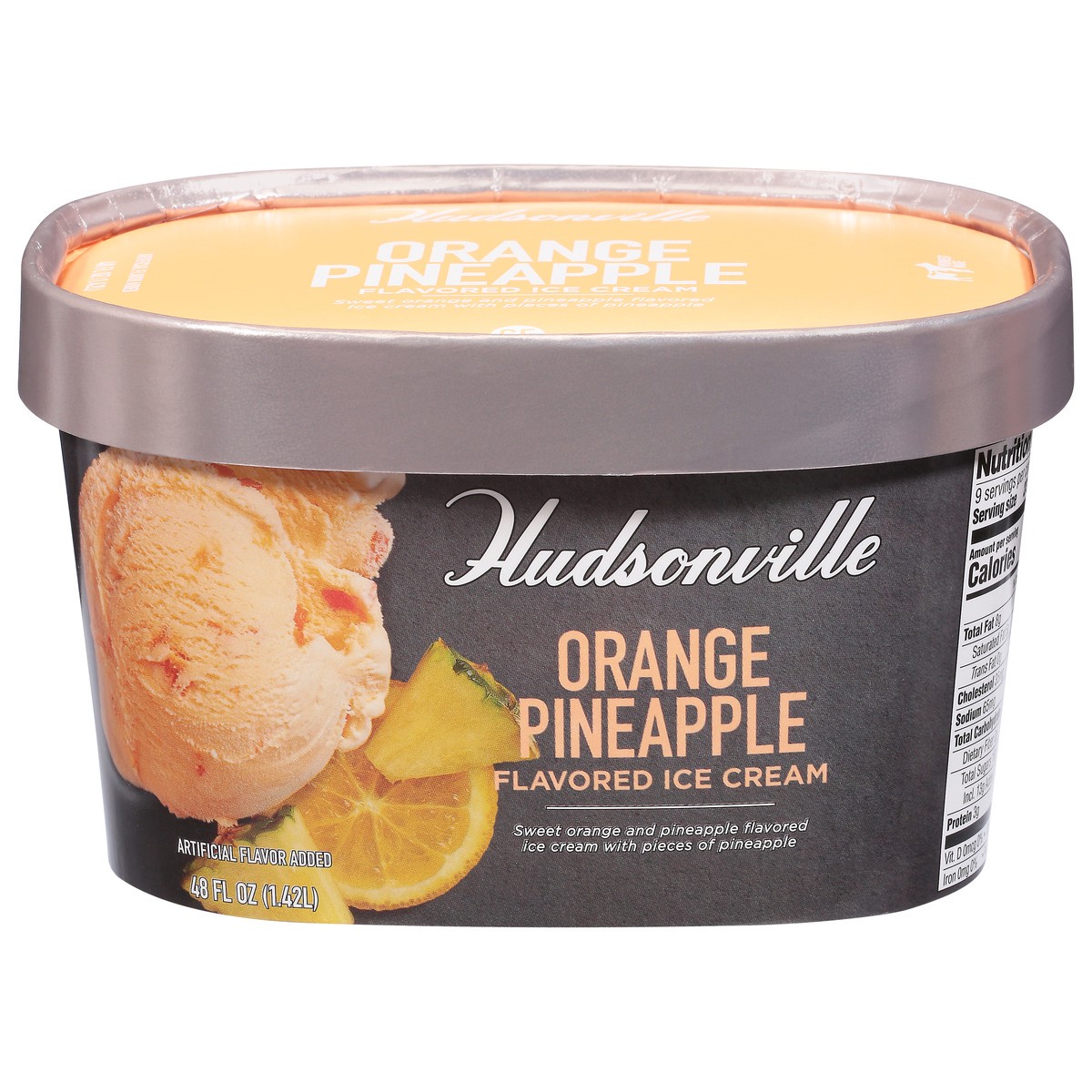 slide 12 of 13, Hudsonville Orange Pineapple Flavored Ice Cream 48 fl oz, 48 fl oz