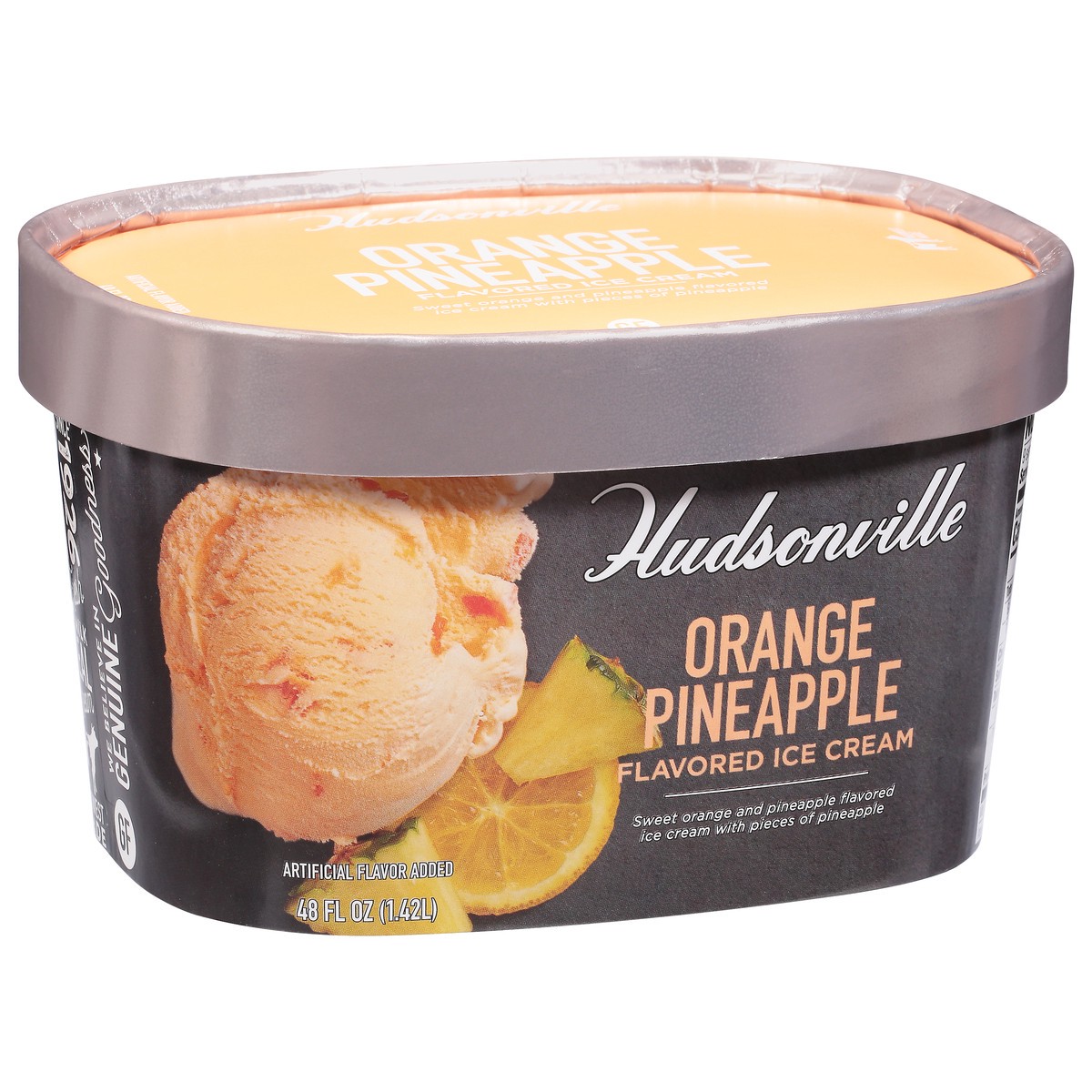 slide 4 of 13, Hudsonville Orange Pineapple Flavored Ice Cream 48 fl oz, 48 fl oz