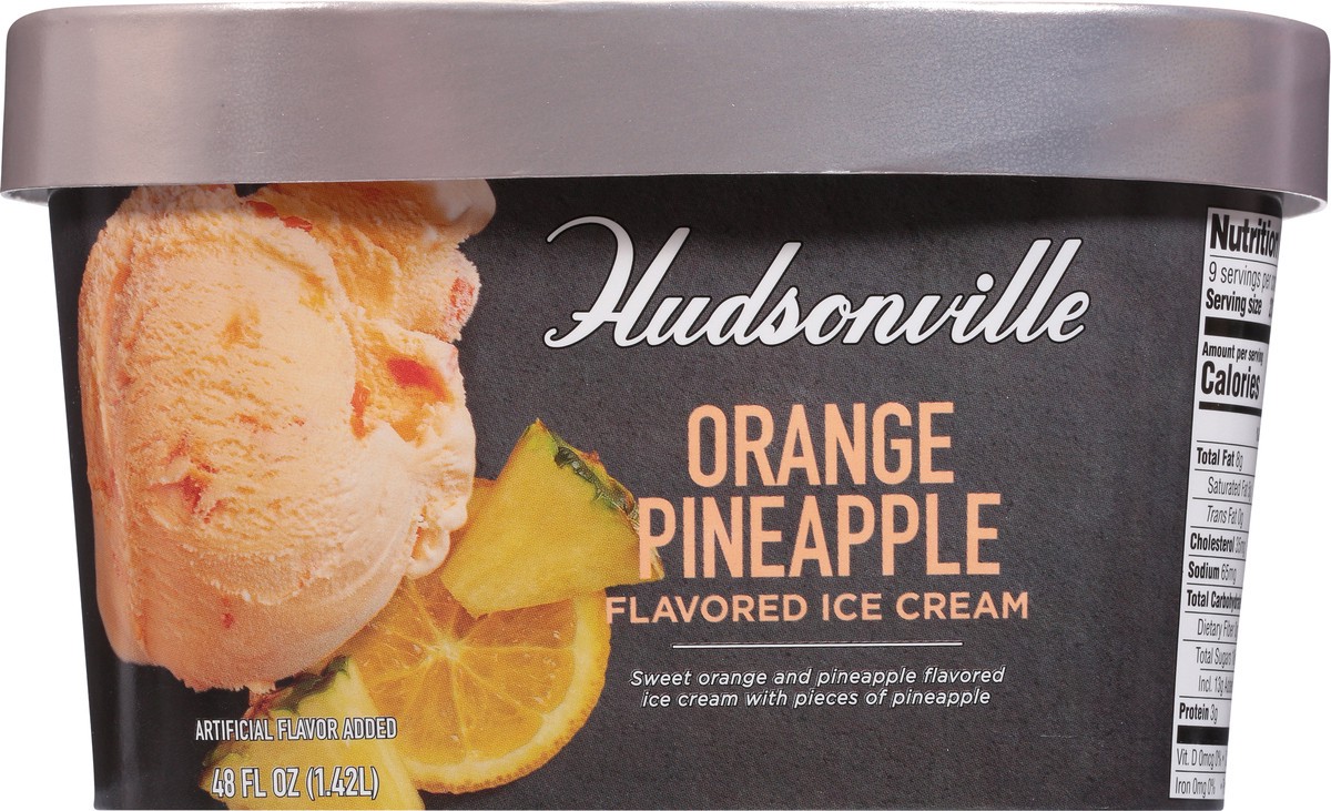 slide 6 of 13, Hudsonville Orange Pineapple Flavored Ice Cream 48 fl oz, 48 fl oz