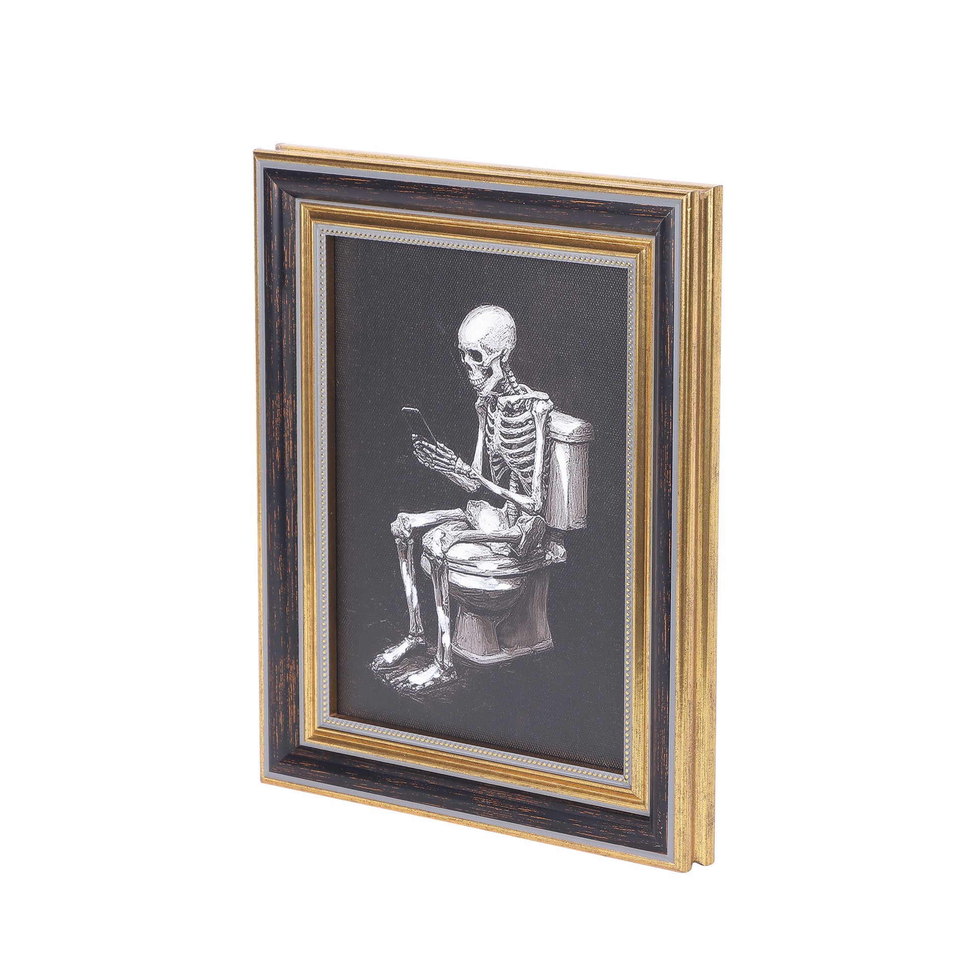 slide 7 of 7, 8" X 10" Skeleton With Toilet Wall Decor By Ashland, 8 in x 10 in