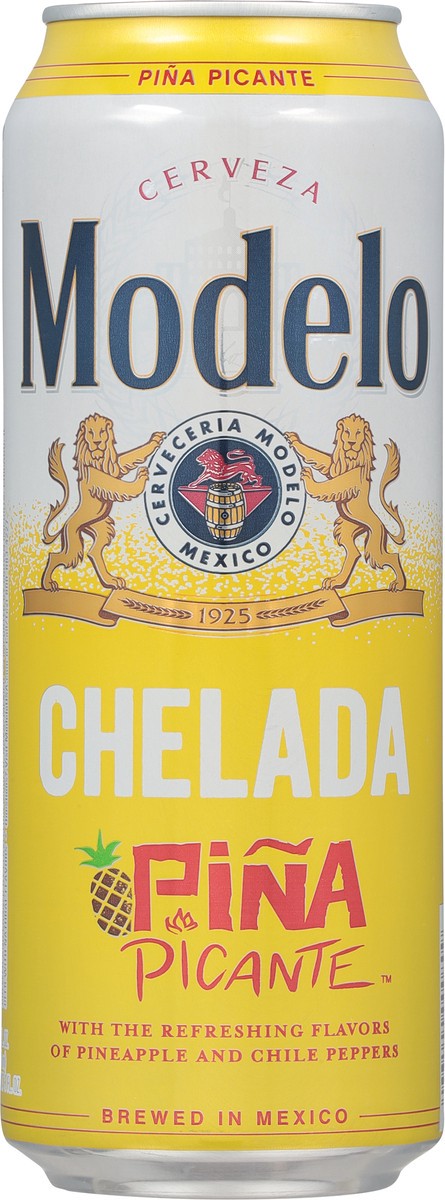 slide 6 of 10, Modelo Chelada Pina Picante Mexican Import Flavored Beer, 24 fl oz Can, 3.5% ABV, 24 fl oz