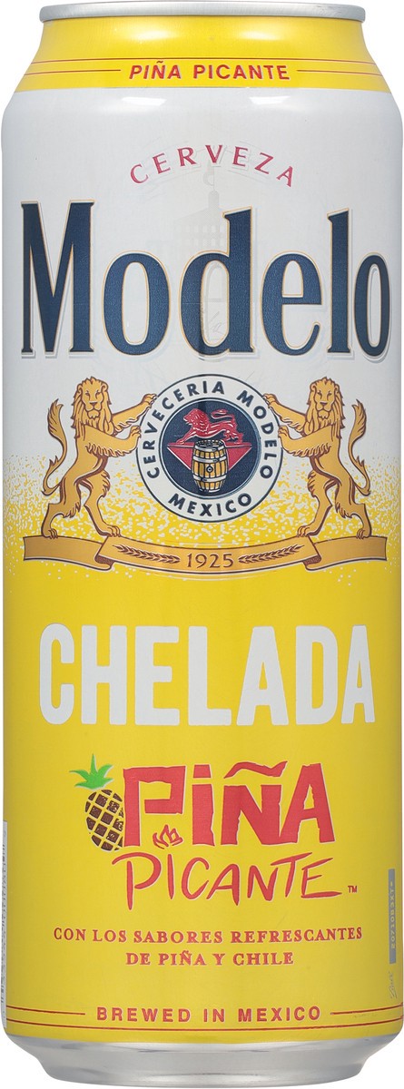 slide 2 of 10, Modelo Chelada Pina Picante Mexican Import Flavored Beer, 24 fl oz Can, 3.5% ABV, 24 fl oz