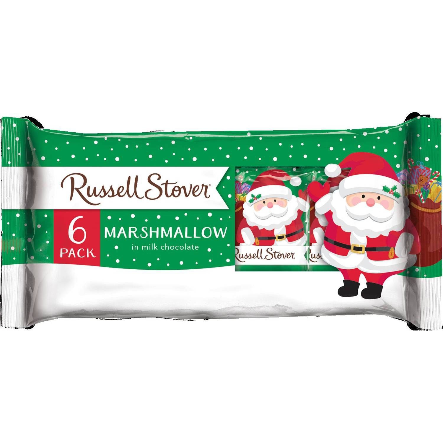 slide 1 of 2, Russell Stover Marshmallow Holiday Santa Pack, 6 ct; 6 oz