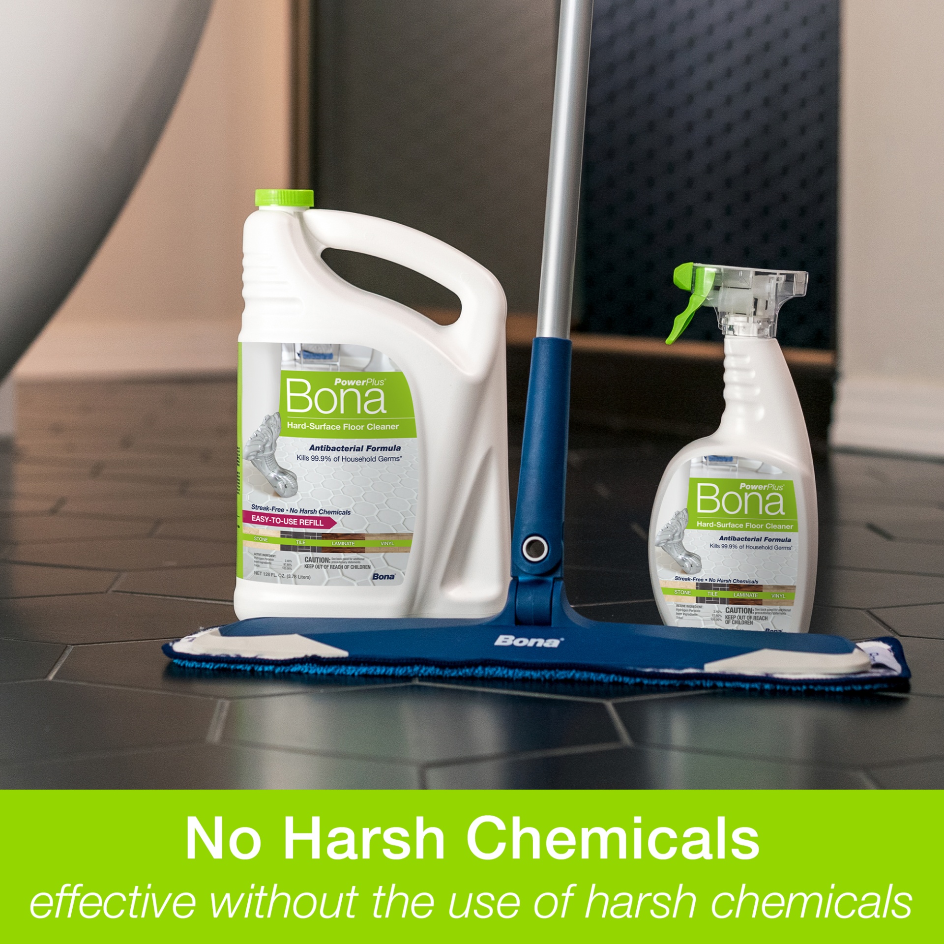 slide 5 of 7, Bona PowerPlus Hard Surface Antibacterial Floor Cleaner Spray, 22 oz
