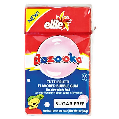 slide 1 of 1, Elite Bazooka Tutti Frutti Bubble Gum, 1 oz